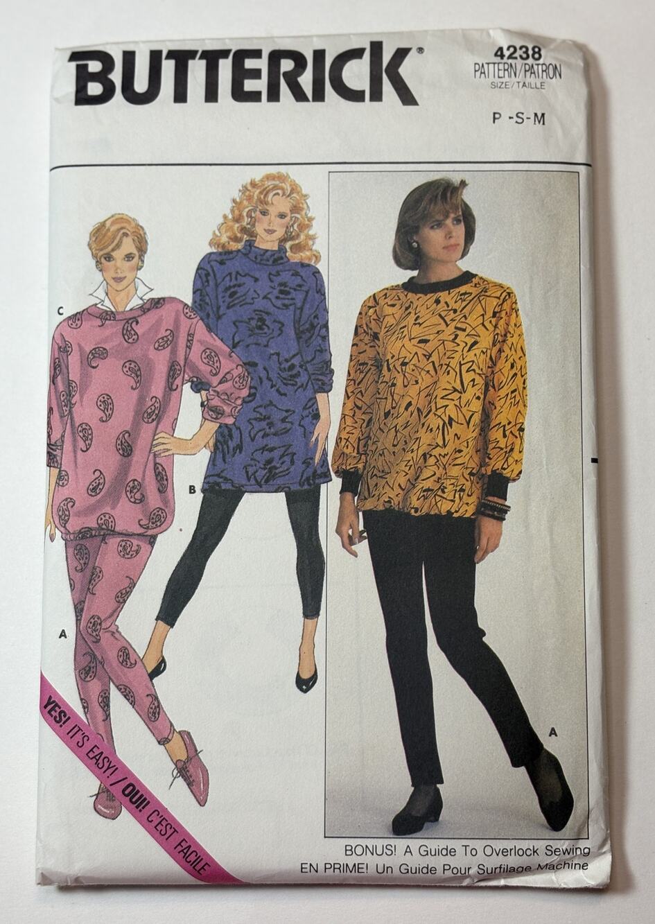 Butterick 4238 Misses Size Petite-Sm-Med Top & Pants vn